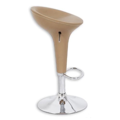 Lot de 2 Tabourets de bar taupe EDEN aspect cuir Lot de 2 Tabourets de bar taupe EDEN aspect cuir