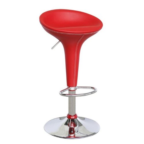 Lot de 2 Tabourets de bar rouges EDEN aspect cuir Lot de 2 Tabourets de bar rouges EDEN aspect cuir