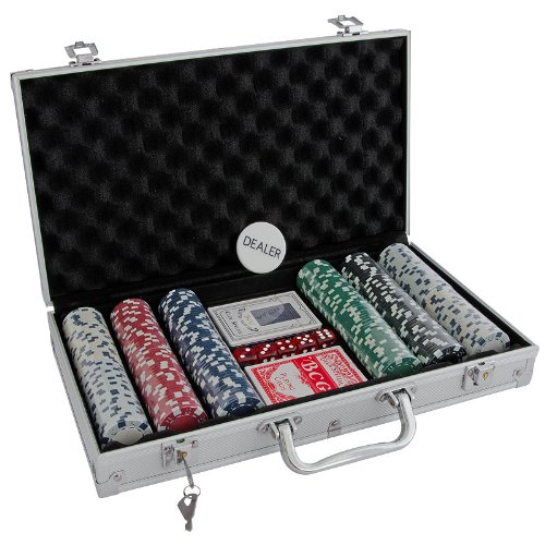Relaxdays XL coffret jeu poker Set de poker avec 300 jetons de poker jetons + 5 dés + malette en aluminium Relaxdays XL coffret jeu poker Set de poker avec 300 jetons de poker jetons + 5 dés + malette en aluminium