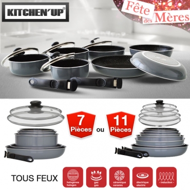 Batterie de cuisine complète revêtement Pierre Kitchen Up Batterie de cuisine complète revêtement Pierre Kitchen Up