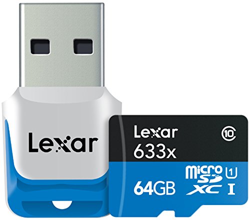 Lexar LSDMI64GBBEU633R Carte Micro SDXC Classe 10 64 Go 95Mo/s + Lecteur USB 3.0