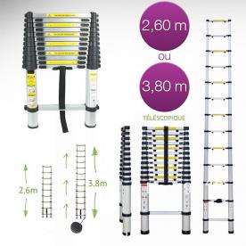 Echelle télescopique à déploiement 2.60 / 3.80m Echelle télescopique à déploiement 2.60 / 3.80m