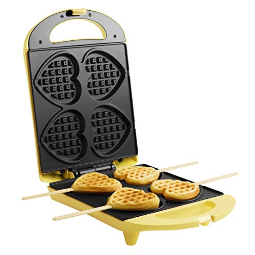 Bestron DSW271 Gaufrier 4 Petits Coeurs Jaune 780 W + 20 Bâtons Bestron DSW271 Gaufrier 4 Petits Coeurs Jaune 780 W + 20 Bâtons