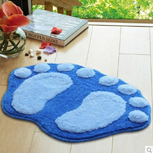 HuaYang 60*40cm conception de pieds mignons tapis absorbant de salle de bain tapis de porte(Blue) HuaYang 60*40cm conception de pieds mignons tapis absorbant de salle de bain tapis de porte(Blue)