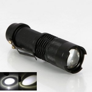 SK68 CREE Q5 250LM 1 Mode Adjustable Focal High Light Flashlight Black SK68 CREE Q5 250LM 1 Mode Adjustable Focal High Light Flashlight Black