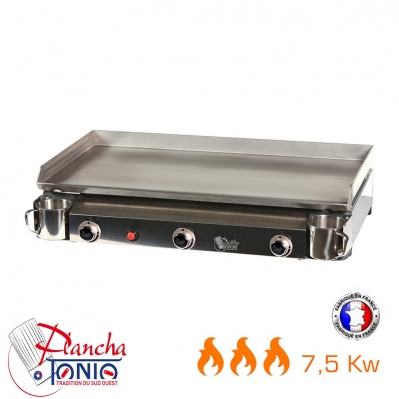 plancha à gaz plaque inox triad 15 à 30 pers – 3 brûleurs 7 5 kw