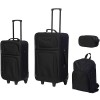 Set de voyage 4 pièces comprenant 1 valise à roulettes , 1 valise , 1 sac a dos et 1 trousse, Set de voyage 4 pièces comprenant 1 valise à roulettes , 1 valise , 1 sac a dos et 1 trousse,