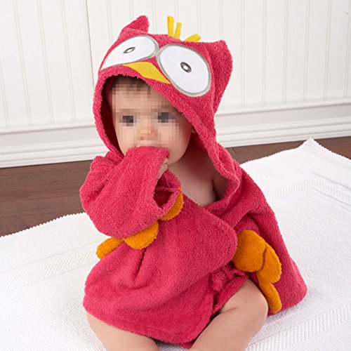 Vakind® Peignoir pour bébé 0-2 ans de style animé (hibou rouge) Vakind® Peignoir pour bébé 0-2 ans de style animé (hibou rouge)