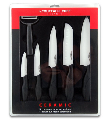 Le Couteau du Chef 447980 Coffret de 6 Couteaux Lame Céramique 30 x 37 x 3,4 cm Le Couteau du Chef 447980 Coffret de 6 Couteaux Lame Céramique 30 x 37 x 3,4 cm