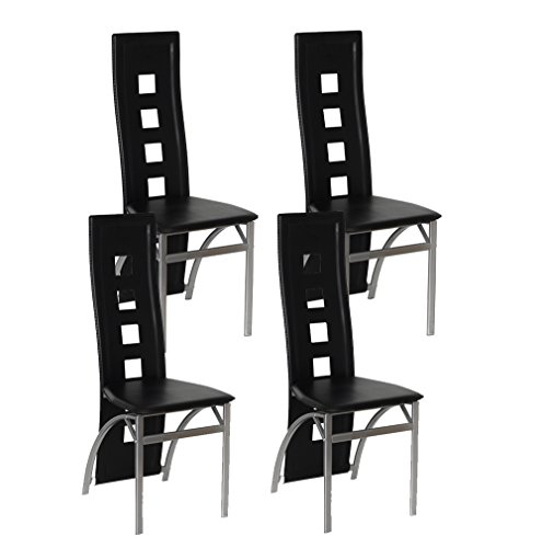 Chaise design Quattro (lot de 4) simili cuir 42 x 56 x 107 Chaise design Quattro (lot de 4) simili cuir 42 x 56 x 107