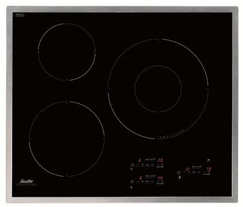 Sauter STI864X Table de Cuisson Induction 60 cm Noir et Cadre Inox Sauter STI864X Table de Cuisson Induction 60 cm Noir et Cadre Inox