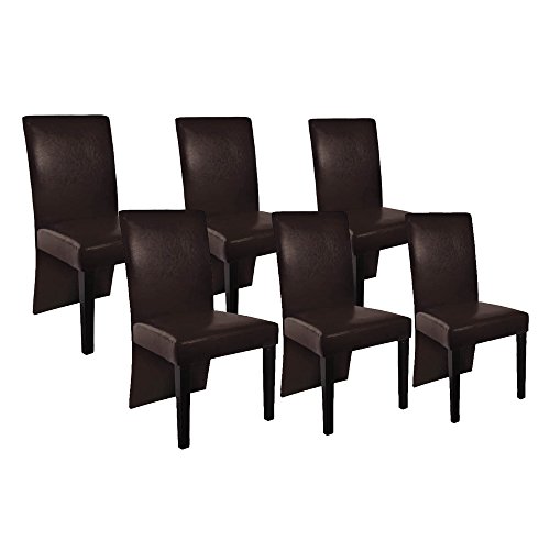 Chaise design bois marron (lot de 6) Chaise design bois marron (lot de 6)
