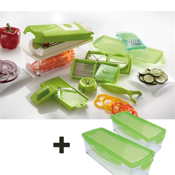 Lot Découpe légumes multifonctions 2 bacs supplémentaires Lot Découpe légumes multifonctions 2 bacs supplémentaires