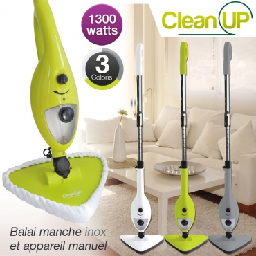 Balai Multivapeur 10 en 1 manche inox Clean Up® Balai Multivapeur 10 en 1 manche inox Clean Up®
