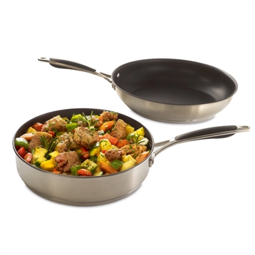 Set 2 pièces - Poêle et sauteuse Excell'Inox 24 cm Set 2 pièces - Poêle et sauteuse Excell'Inox 24 cm