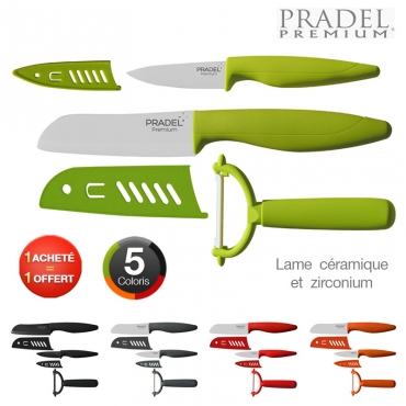 Coffret couteaux céramique 2 1 Pradel, 1 acheté, 1 offert Coffret couteaux céramique 2 1 Pradel, 1 acheté, 1 offert
