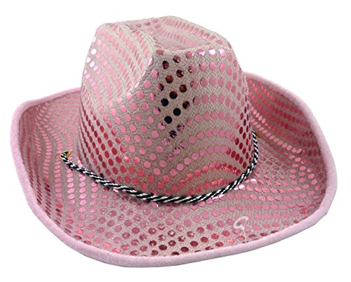 Rose Paillette dames Chapeau de cowboy - Hen Accessoires de nuit - Fancy Dress - Cowgirl Hat