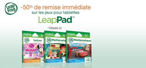 Jeux LeapPad 50% de remise immédiate 