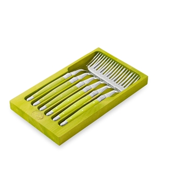 Coffret 6 fourchettes Laguiole Natura vert Coffret 6 fourchettes Laguiole Natura vert