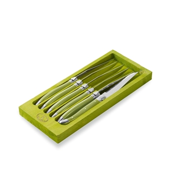 Coffret 6 couteaux Laguiole Natura vert Coffret 6 couteaux Laguiole Natura vert