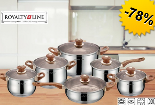 Lot de 6 casseroles de la marque Royalty Line Switzerland Lot de 6 casseroles de la marque Royalty Line Switzerland