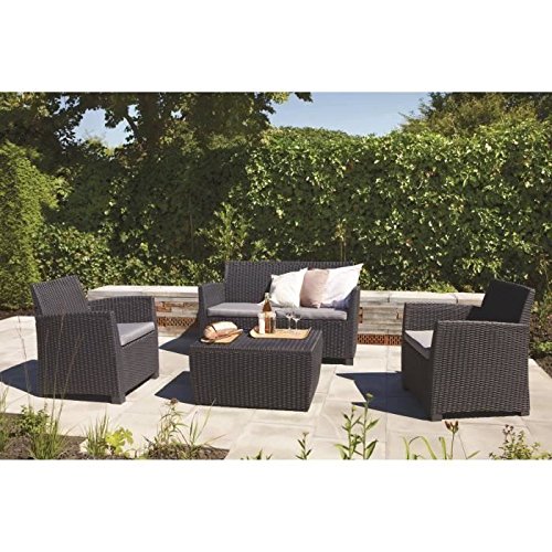 CORONA Salon de jardin aspect rotin tressé rond CORONA Salon de jardin aspect rotin tressé rond