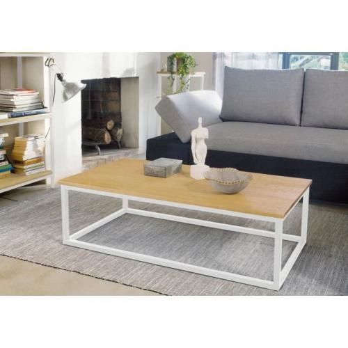 SCANDI Table basse rectangulaire chêne/blanc SCANDI Table basse rectangulaire chêne/blanc