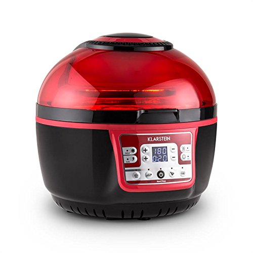 Klarstein VitAir Turbo - Friteuse à air chaud de 1400W avec fonction grill pour la cuisson de viandes, gateaux, pizza... (capacité de 9L, divers programmes et accessoires) - rouge & noir Klarstein VitAir Turbo - Friteuse à air chaud de 1400W avec fonction grill pour la cuisson de viandes, gateaux, pizza... (capacité de 9L, divers programmes et accessoires) - rouge & noir