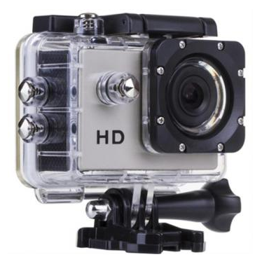 Caméra sport argent 720P avec accessoires Caméra sport argent 720P avec accessoires