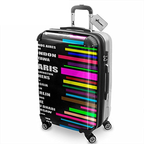 Around The World 10017, Paris, Luggage Bagage Trolley Valise de Voyage Rigide, 360 degree 4 Roues Valise avec Design Image interchangeable. M Moyenne. Around The World 10017, Paris, Luggage Bagage Trolley Valise de Voyage Rigide, 360 degree 4 Roues Valise avec Design Image interchangeable. M Moyenne.