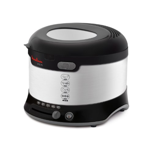 Moulinex AF 133D Friteuse Uno M, 1600 W, isolé contre la chaleur, capacité 1 kg (Noir/inox) Moulinex AF 133D Friteuse Uno M, 1600 W, isolé contre la chaleur, capacité 1 kg (Noir/inox)