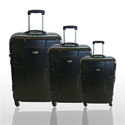 Travel land - Set de 3 valises legeres et robustes Trolley coque rigide ABS 4 Roues - Noir Travel land - Set de 3 valises legeres et robustes Trolley coque rigide ABS 4 Roues - Noir