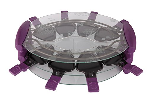 Triomph ETF1492 Raclette Grill pour 8 Personnes Violet/Verre 45,5 x 32 x 16 cm