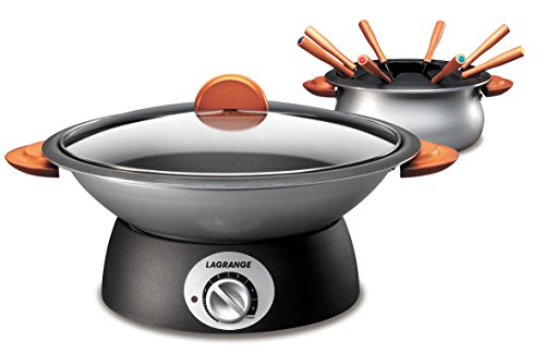 Lagrange 349006 Wok & fondue Classic Poignées bois 2 en 1
