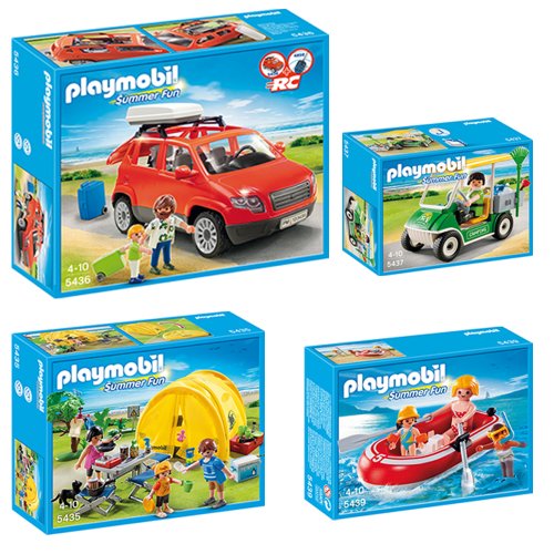 PLAYMOBIL® Camping Set en quatre parties 5435 5436 5437 5439 Famille et tente de camping + Voiture avec coffre de toit + Gardien du camping et véhicule de service + Vacanciers avec bateau pneumatique NEUF PLAYMOBIL® Camping Set en quatre parties 5435 5436 5437 5439 Famille et tente de camping + Voiture avec coffre de toit + Gardien du camping et véhicule de service + Vacanciers avec bateau pneumatique NEUF