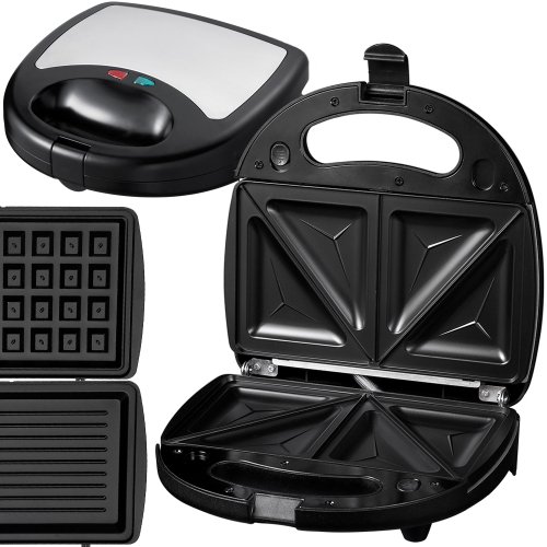 Appareil à croque-monsieur multifonction 3 en 1 - pour grill, gaufres, sandwich - 24 x 10 x 23 cm (l x H x P) Appareil à croque-monsieur multifonction 3 en 1 - pour grill, gaufres, sandwich - 24 x 10 x 23 cm (l x H x P)