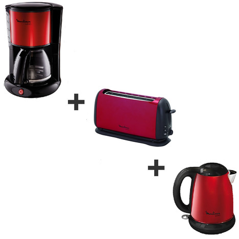 MOULINEX PACK PROMO Cafetière FG360D11 Bouilloire BY540510 Grill pain TL176530 MOULINEX PACK PROMO Cafetière FG360D11 Bouilloire BY540510 Grill pain TL176530