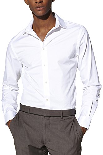 Celio - Chemise business - Slim Fit - Col classique - Manches longues - Homme - Blanc - Small (Taille fabricant: S)