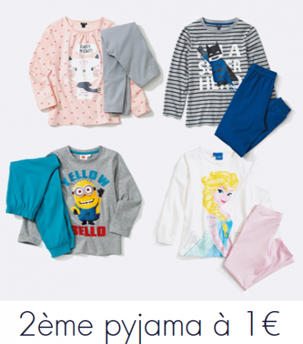 Valable sur le 2 ème pyjama 
