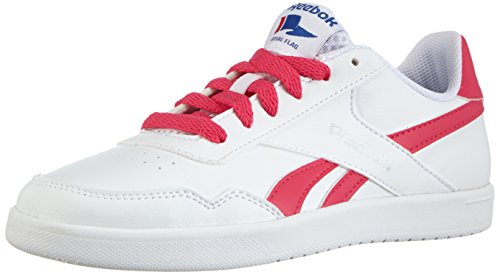 Reebok Royal Effect, Chaussons Sneaker Mixte Enfant - Blanc (White/Pink Fusion/Silver)