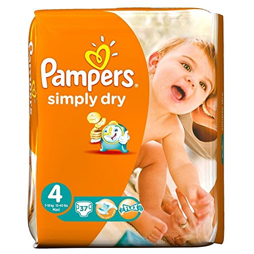 Pampers Simply Dry taille 4 (7 à 18 kg) Jumbo Box Maxi 74 par paquet