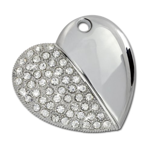 SilberDream - pendentif clé USB 4GB coeur avec zircon - Pendentif Femme - AV11