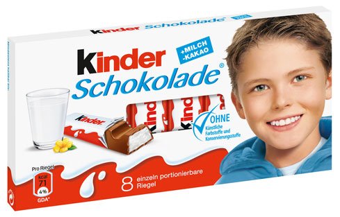 Ferrero Kinder Chocolat, 8 bars - 100g