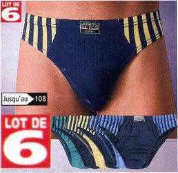 Lot de 6 Slips Rayures & Unis Taille 88/92