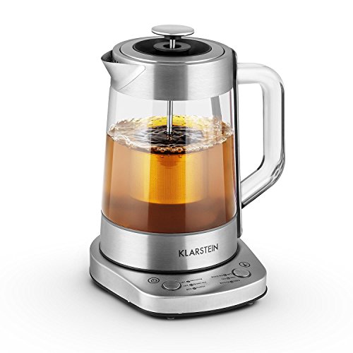 Klarstein Assam Express - Théière électrique / Bouilloire de 1,5 litre et 1500W de puissance - réglages de températures sur 6 niveaux pour différentes sortes de thé, passoire à thé incluse
