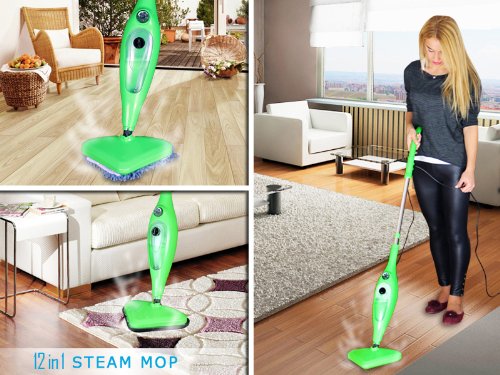 12 in 1 Steam Mop Balai Nettoyeur Vapeur super chauffé avec multiple fonctions Défroisseur, Nettoyeur vapeur, Desinfectant, Vertical & Portatif