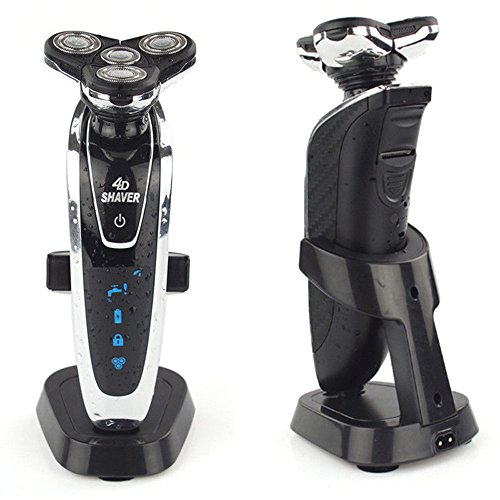 Japace® 4D Rasoir électrique Deluxe Rotatives Rotary rechargeable lavable avec Tondeuse de précision Japace® 4D Rasoir électrique Deluxe Rotatives Rotary rechargeable lavable avec Tondeuse de précision