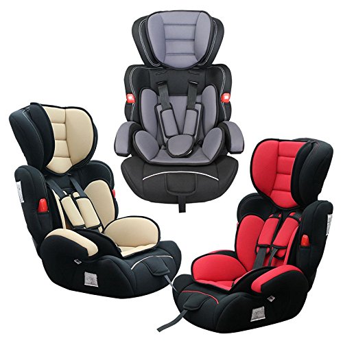 Monsieur Bébé ® Siège Auto et rehausseur bébé Gamme "Confort" - Groupe 1 - 2 - 3 - De 9kg À 36kg, Noir, Beige ou Rouge / Norme ECE R44/04