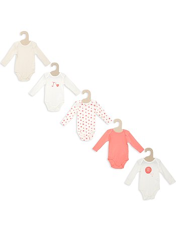 Lot de 5 bodies coton fille 