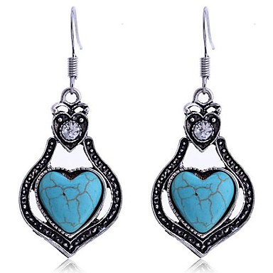 vintage coeur de turqosie forme Dangle boucle d'oreille vintage coeur de turqosie forme Dangle boucle d'oreille